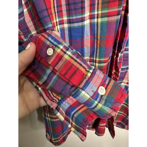 Ralph Lauren Plaid Button-up Shirt Men’s Size Large Classic Fit Red Blue Green - Picture 4 of 7